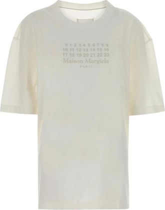 Maison Margiela Cotton Jersey T-shirt - Dames - T-shirts - Wit - L - Katoen - Tops