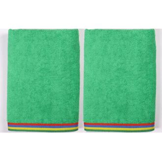 Benetton Set 2 Toalla De Playa De Ni&ntilde;o 70x140cm 450gsm 100% Algod&oacute;n Verde Kids