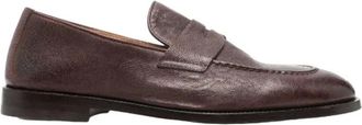 Brunello Cucinelli Loafers met amandelvormige neus en platte zool - Heren - Schoenen - Bruin - Maat: 44 EU Leer