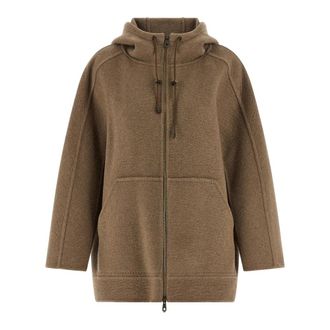 Max Mara Gradi Jas - Dames - Vesten met rits - Bruin - XS - Kasjmier - Hoodies & sweatvesten