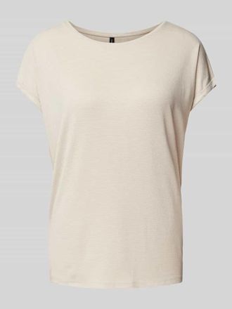 Vero Moda Comfort Fit T-Shirt mit Effekt Garn Modell LAVA in Beige, Gr&ouml;&szlig;e XS