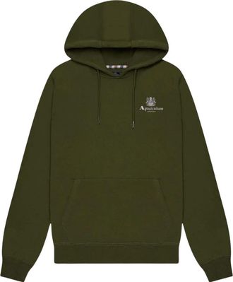 Aquascutum Mens Active Small Logo Hoodie (Green) Cotton - Size Small