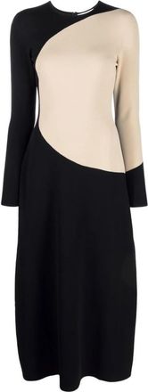 Tory Burch Elegante Zwarte Midi Jurk - Dames - Casual kleedjes - Zwart - M - Kleedjes