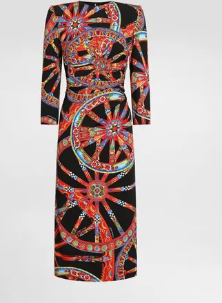 Dolce & Gabbana Carretto-print Charmeuse Dress - Woman Dresses Multicolor 36