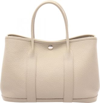Herm&egrave;s Gray Negonda Leather Handbag Tote Bag (Pre-Owned)