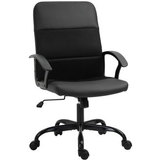 Vinsetto PVC Leather & Mesh Panel Office Chair Swivel Seat w/ Padding Ergonomic | TJ Hughes