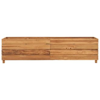 Berkfield Home Raised Bed 150x40x38 cm Solid Wood Teak & Steel in Brown | Size: 150 x 40 x 38 cm
