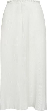 Co Pliss&eacute; Midi Rok - Dames - Midirokken - Wit - M - Polyester - Rokken