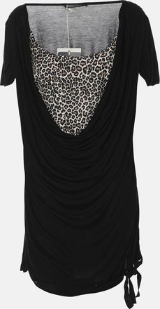 Marina Rinaldi Black Jersey Leopard Print Top