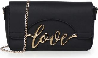 Love Moschino Schoudertas met logo-plaque - Dames - Tassen - Zwart - Maat: ONE Size