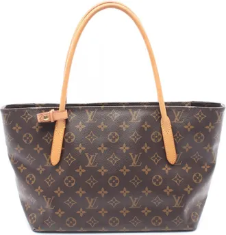 Louis Vuitton Brown Coated Canvas Leather Handbag Tote Bag (Pre-Owned)