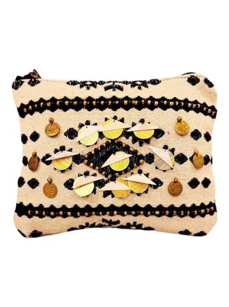 Lovestitch Womens Boho Chic Cosmetic Bag In Tan