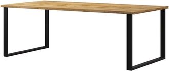 Petits Meubles Mesa de comedor para 6 personas estratificado marrón metal