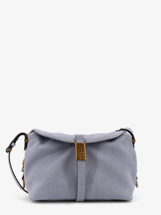 Pinko Suede shoulder bag with metal logo detail - PINKO - gender_Woman