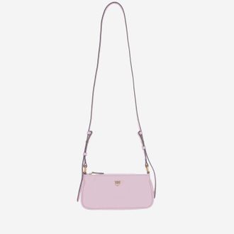 Pinko Pinko Mini Half Moon Baguette Leather Bag With Logo