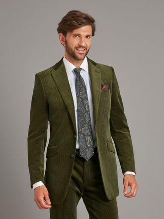 Oliver Brown Eaton Jacket - Dark Olive Needlecord