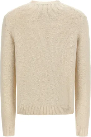 Jil Sander Alpaca Wool Crew Neck Sweater - White