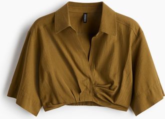 H&M Kurzbluse mit Print - Yellow