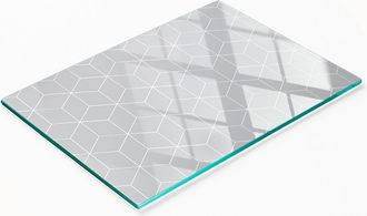 OEM Tablero De Vidrio Duradero Y Elegante Con Patr&oacute;n De Formas Geom&eacute;tricas De 80x52 Cm