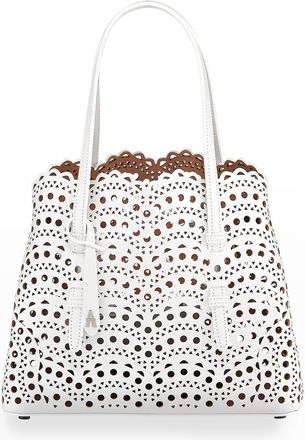 Alaia Mina 25 Tote Bag in Vienne Wave Perforated Leather