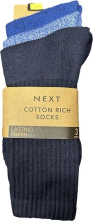 Generic EX-CHAINSTORE (N*XT) cotton rich everyday Socks (Navy/Blues Mix)