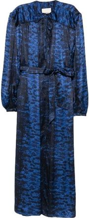 Isabel Marant Midi jurk met strikdetail - Dames - Casual kleedjes - Blauw - XS - Satijn - Kleedjes
