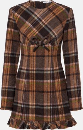 Acne Studios Checked wool-blend minidress