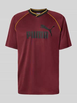 Puma Trikot mit Label-Print in Bordeaux, Gr&ouml;&szlig;e XXL