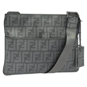 Fendi Vintage, unisex, Grijs, ONE Size, Pre-owned Canvas Cross Body Bag