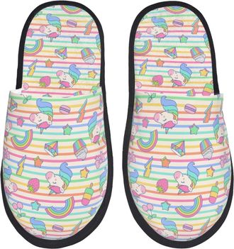 Generic Slipper Cute Horse Sea Non-Slip Fluffy Slippers Lightweight House Shoes For Travel Hotel Bedroom M