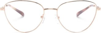 Michael Kors logo-debossed cat-eye glasses - women - Metal - 53 - Gold