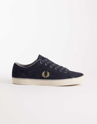 Fred Perry Baseline - Sneakers in pelle scamosciata grigio antracite con logo
