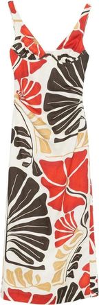 Sir. Julietta Balconette Midi Jurk - Dames - Casual kleedjes - Veelkleurig - XS - Katoen - Kleedjes
