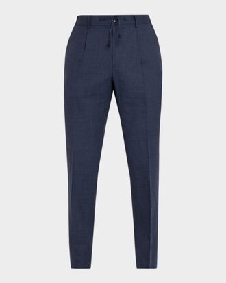 Stefano Ricci Men & apos;s Linen-Blend Drawstring Trousers