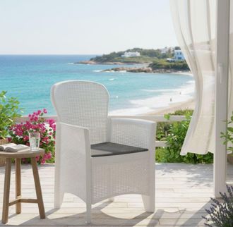 Progarden Sillon Resina Folia Blanco + Cojin