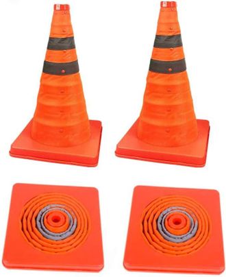 OEM Cono De Tr&aacute;fico Plegable (45 Cm) / Se&ntilde;al De Cono De Tr&aacute;fico / Cono De Seguridad Reflector Desplegable Multiusos, Color Naranja, Tama&ntilde;o: 45 Cm (18 Pulg