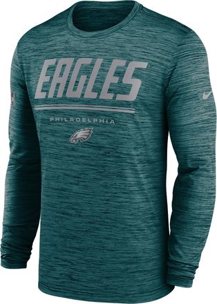 Nike Philadelphia Eagles Sideline Team Issue Velocity Nike Mens Dri-FIT NFL Long-Sleeve T-Shirt in Green | 02EQ3JD86-CH4