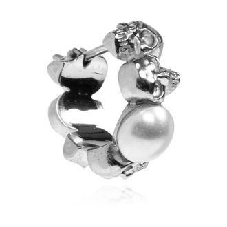 Alexander McQueen Alexander McQueen, Earrings, male, Gray, Size: ONE SIZE Skull and Pearl Earring