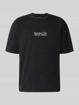 Pegador Oversized T-Shirt mit Label-Print Modell Ramon in Anthrazit, Gr&ouml;&szlig;e XXL