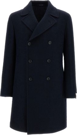 Tagliatore Blue Arden Double-Breasted Wool-Blend Long Coat