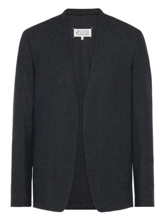 Maison Margiela four-stitch collarless blazer - Grey