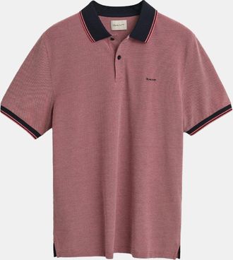 GANT Mens Colour Short Sleeved Oxford Pique Polo Shirt in Red - Size X-Large