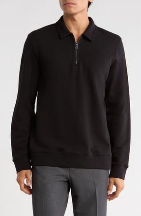Vince French Terry Quarter Zip Pullover in Black at Nordstrom Rack, Size Small