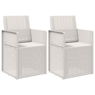 vidaXL Sillas De Comedor De Jard&iacute;n 2 Pcs Pp Vidaxl
