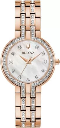 Bulova Womens Crystal White Dial Watch