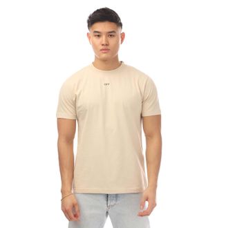 Off-white Mens Off White Stamp Slim T- Shirt in Beige - Size X-Small