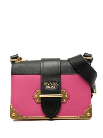 Prada 2010-2025 Saffiano Trimmed City Calf Cahier crossbody bag - Nero