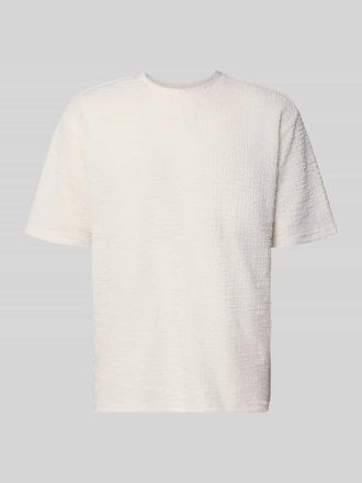 Mc Neal T-Shirt mit Strukturmuster und Rundhalsausschnitt in Ecru, Gr&ouml;&szlig;e XXL