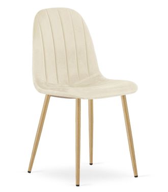 OEM Silla Padva - Terciopelo Beige Claro / Patas De Roble X 1
