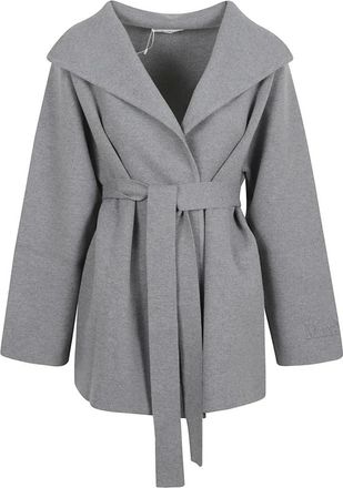 Max Mara Dames, Mantels, Grijs, Maat: S Leer